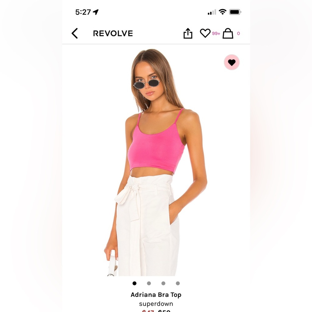 Super down pink crop top
